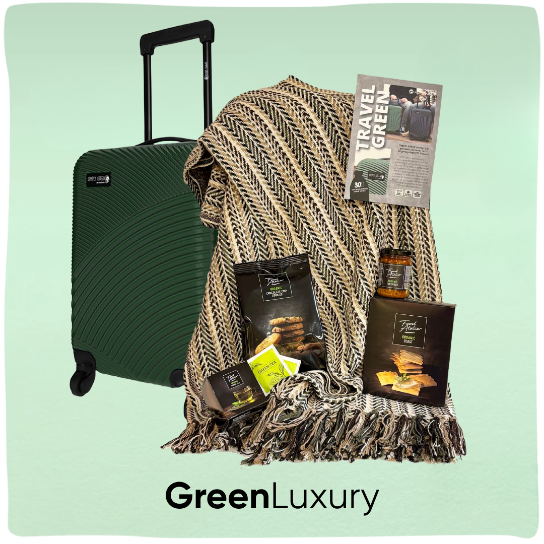 GreenLuxury | Duurzaam kerstpakket met duurzame trolley en organische snacks