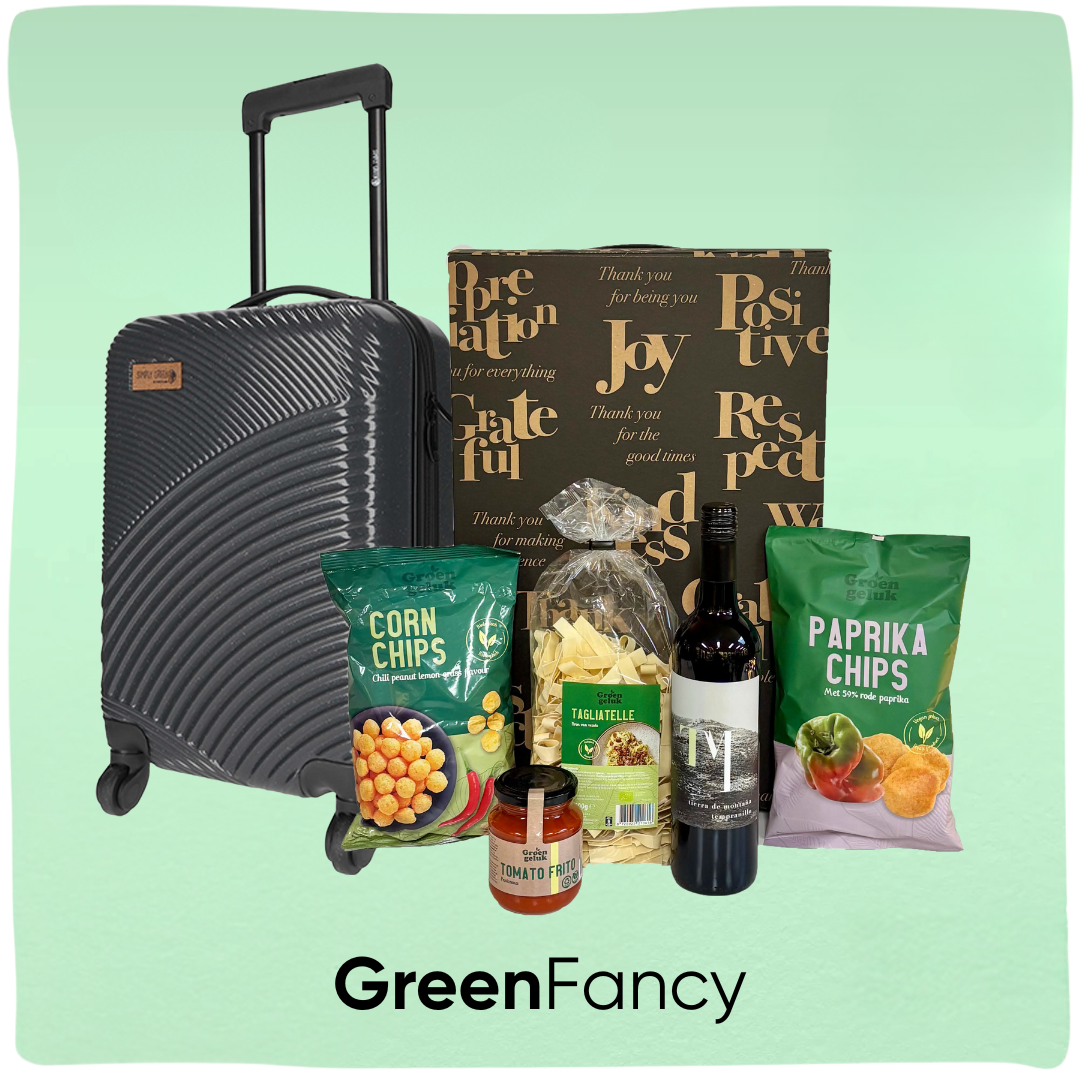GreenFancy | Duurzaam kerstpakket met eco trolley en biologische snacks