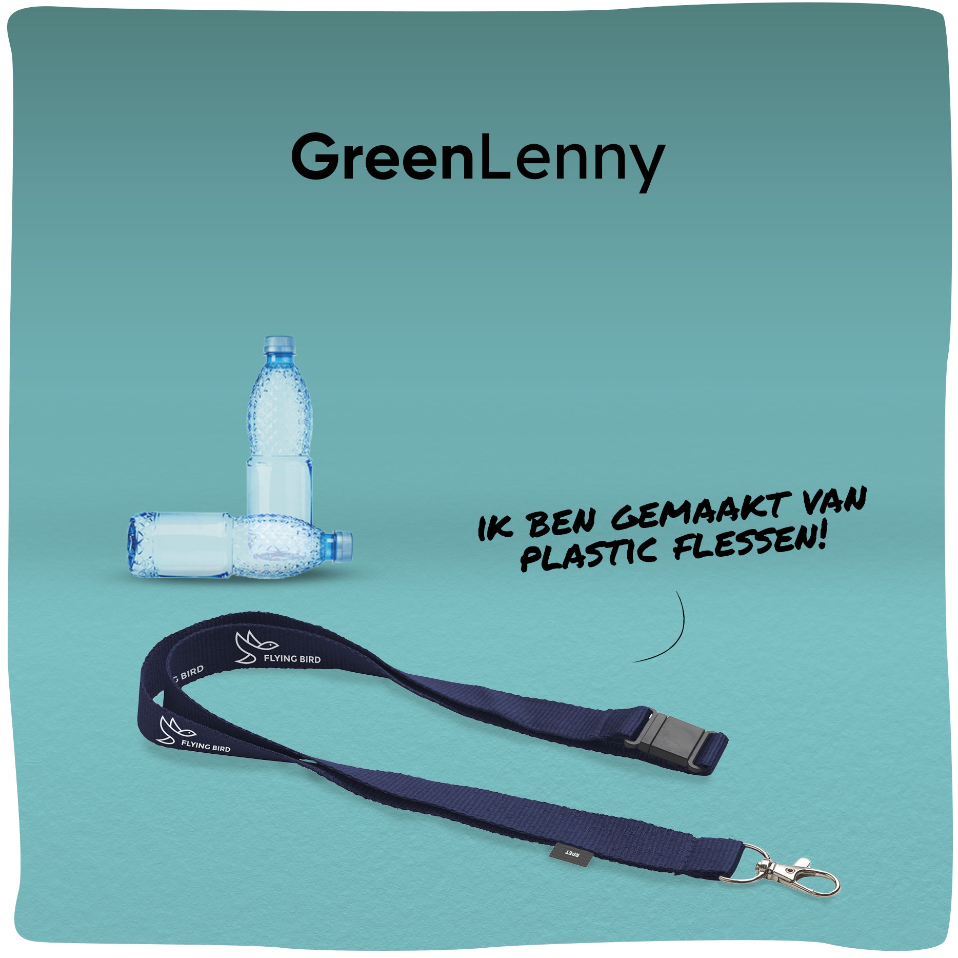 GreenLenny | Duurzaam keycord gemaakt van gerecycled PET-plastic