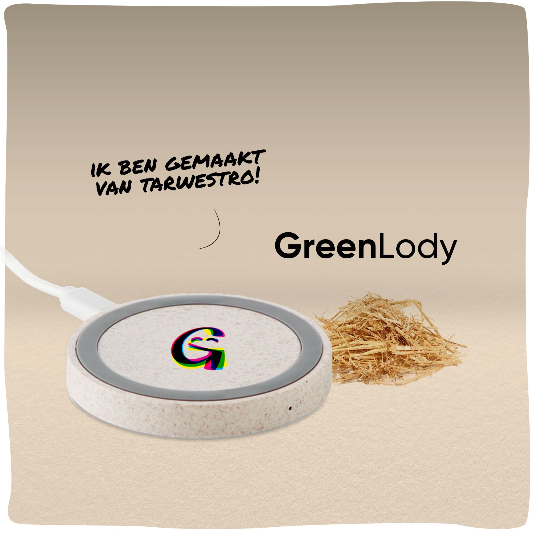 GreenLody | Duurzame draadloze oplader gemaakt van tarwevezel