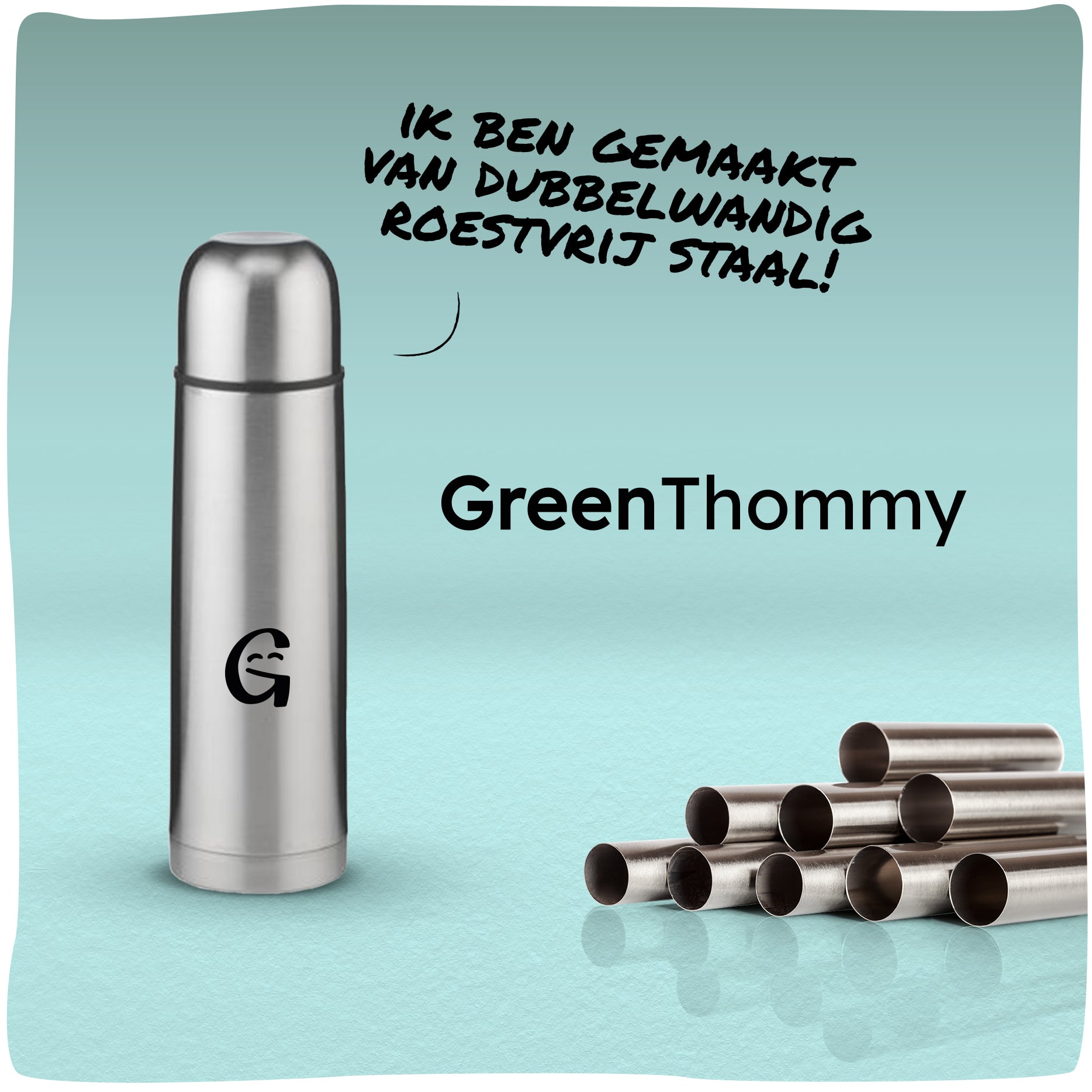 GreenThommy | Duurzame thermosfles gemaakt van roestvrijstaal