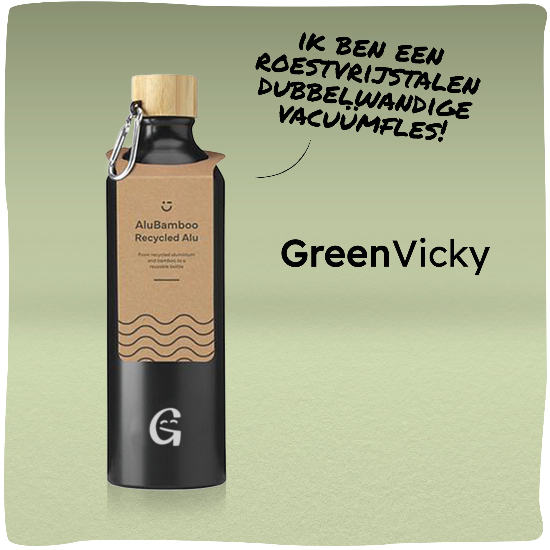 GreenVicky | Duurzame waterfles gemaakt van gerecycled aluminium