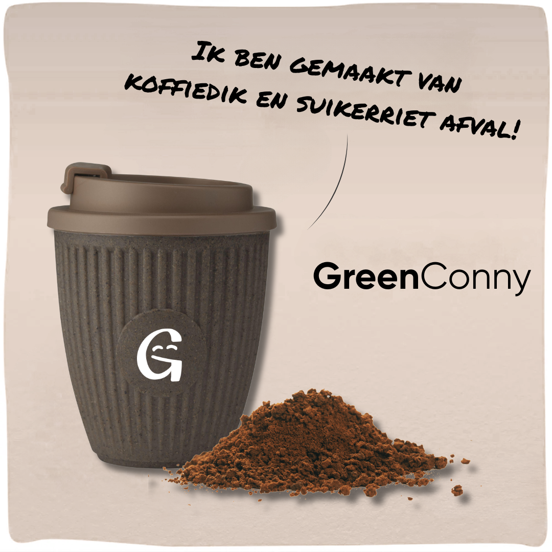 GreenConny | Duurzame koffiebeker van koffiedik en suikerriet
