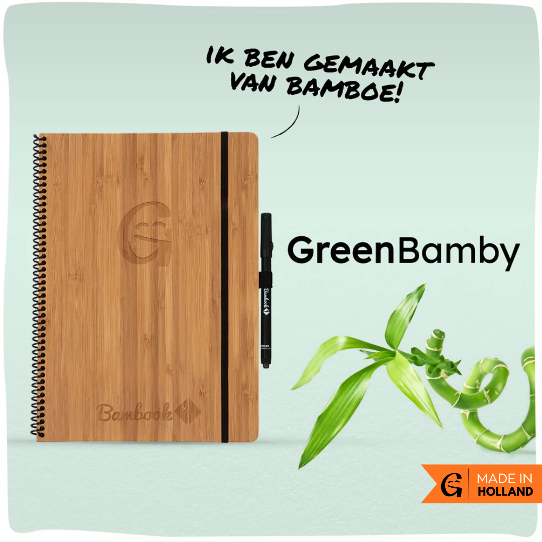GreenBamby | Uitwisbaar notitieboek gemaakt van bamboe