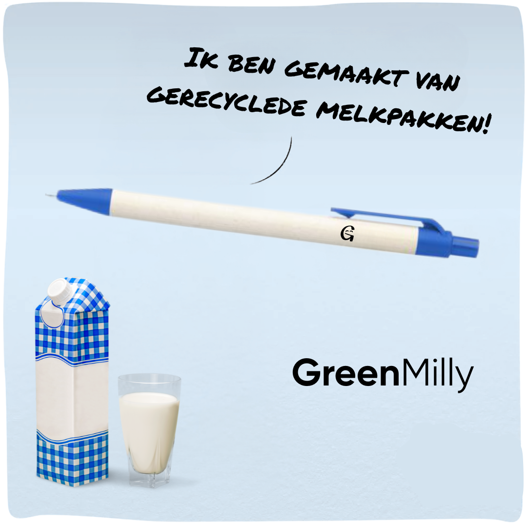 GreenMilly | Duurzame pen gemaakt van melkkarton
