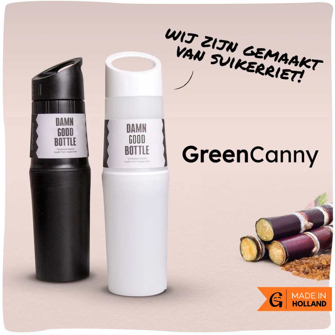 GreenCanny | Duurzame waterfles gemaakt van suikerriet