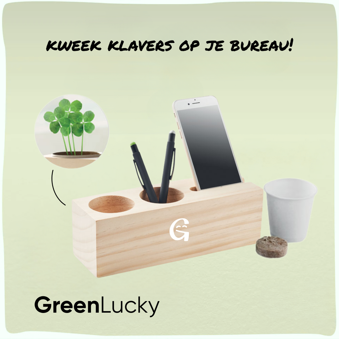 GreenLucky | Duurzame bureaustandaard met klavertjes