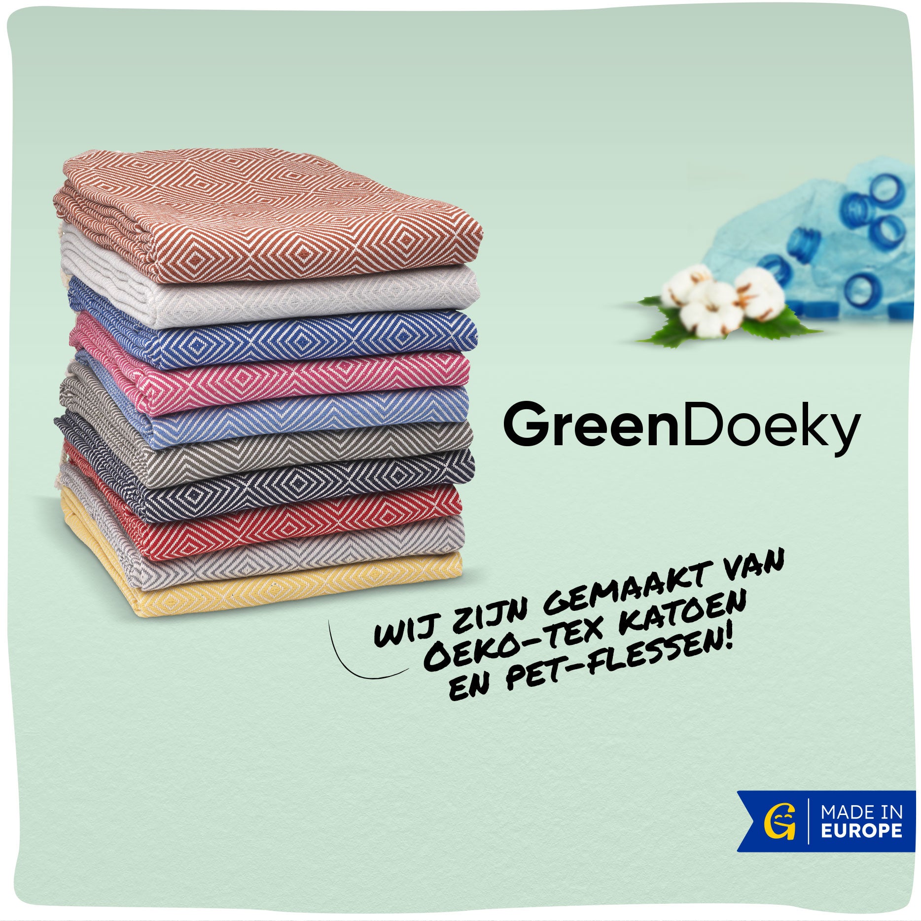 GreenDoeky | Duurzame plaid van gerecycled Oeko-tex katoen en rPet