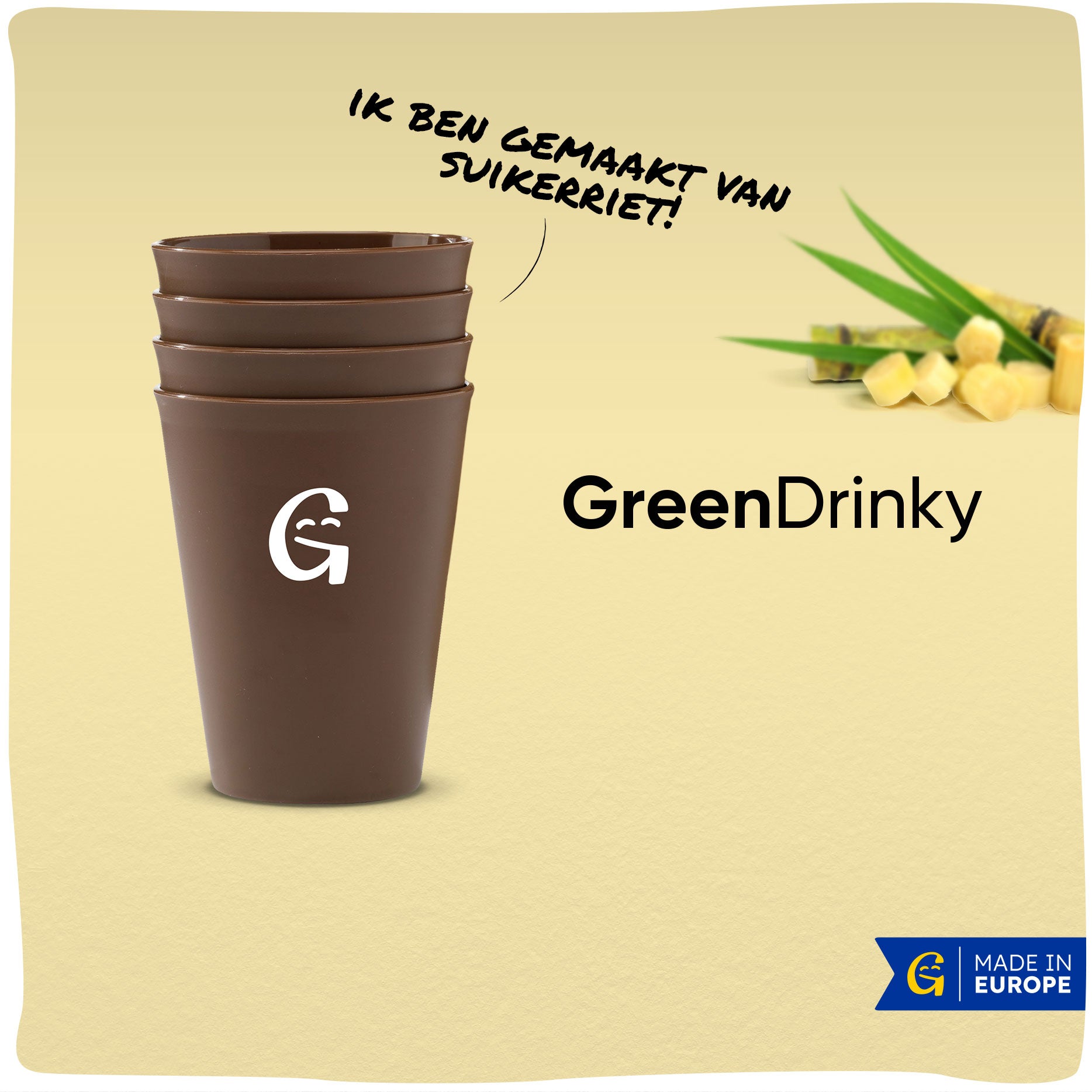 GreenDrinky | Duurzame koffiebeker gemaakt van suikerriet
