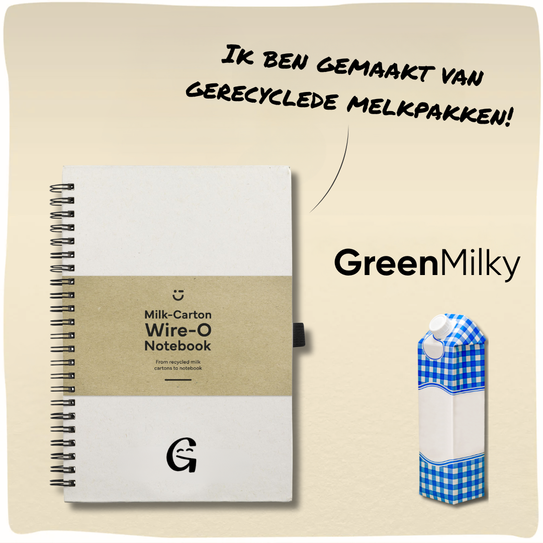 GreenMilky | Duurzaam notitieboek van gerecyclede melkpakken