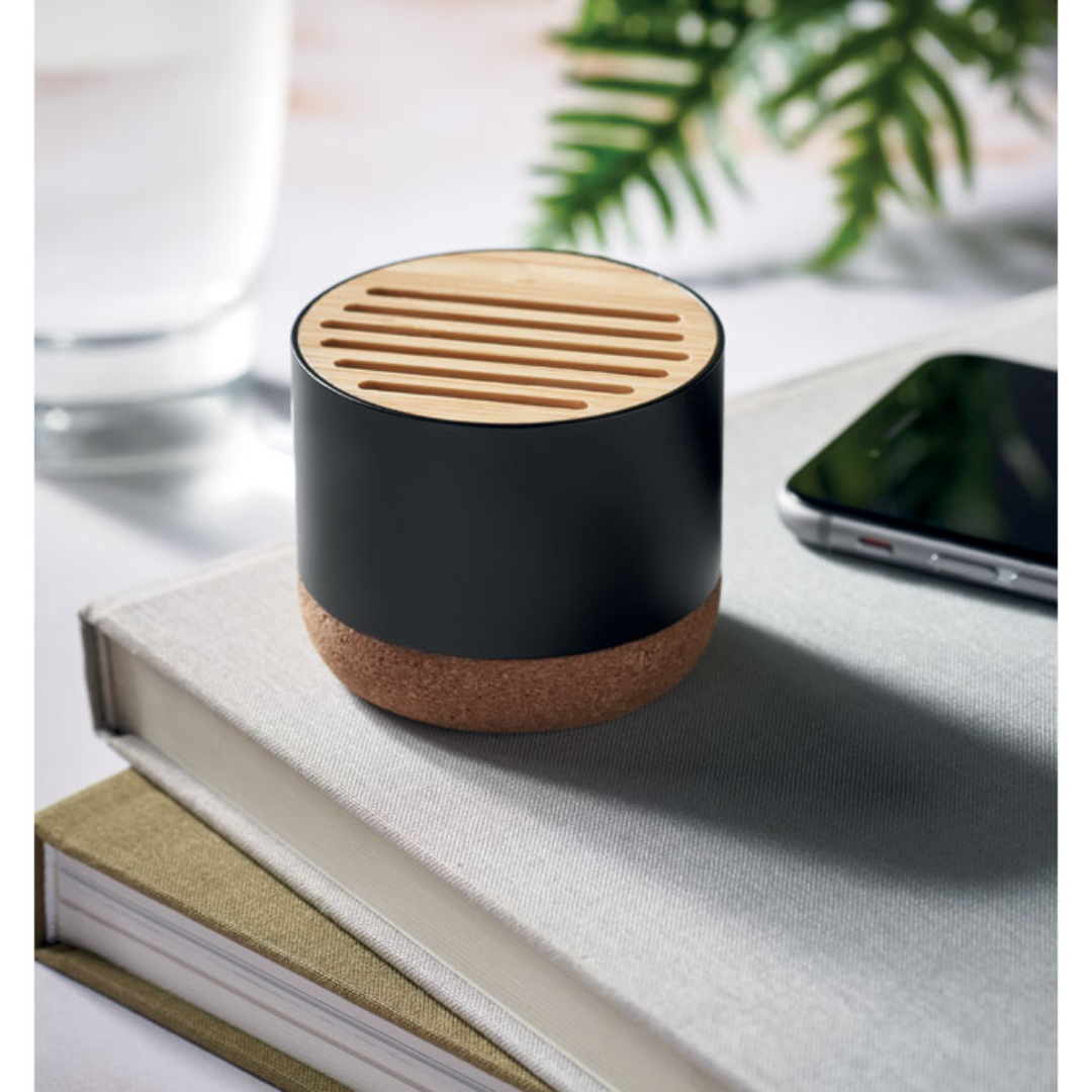 GreenMandy | Eco speaker van gerecycled aluminium, bamboe & kurk