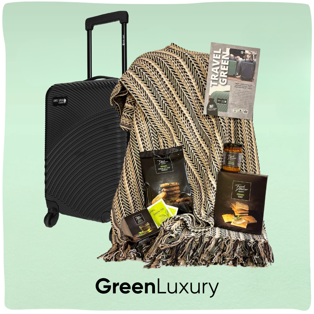 GreenLuxury | Duurzaam kerstpakket met duurzame trolley en organische snacks