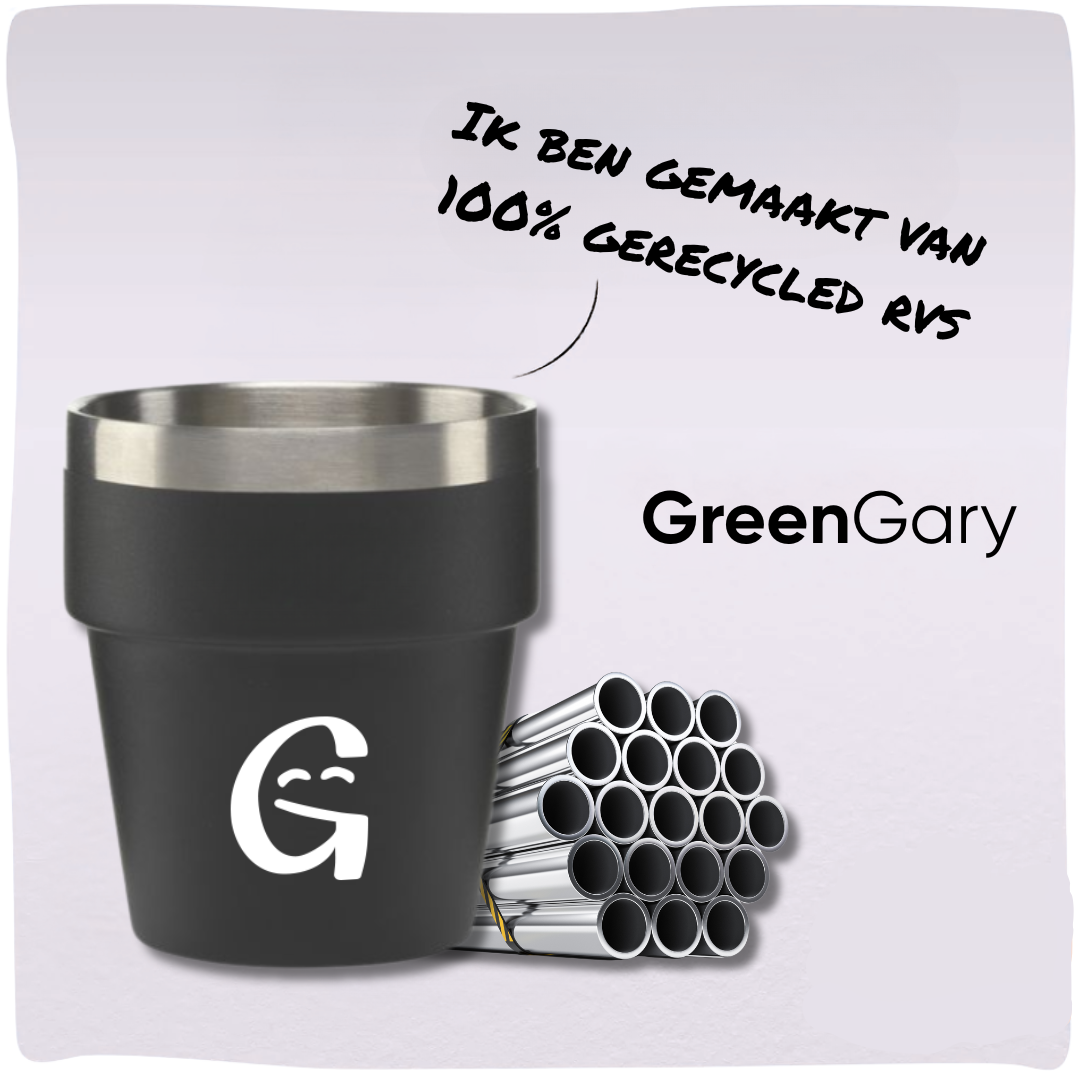 GreenGary | Duurzame koffiebeker van 100% gerecycled RVS