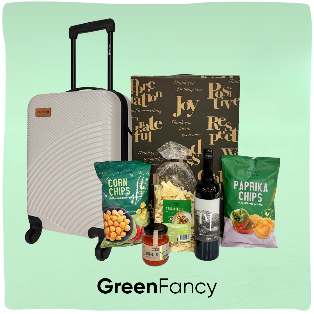 GreenFancy | Duurzaam kerstpakket met eco trolley en biologische snacks