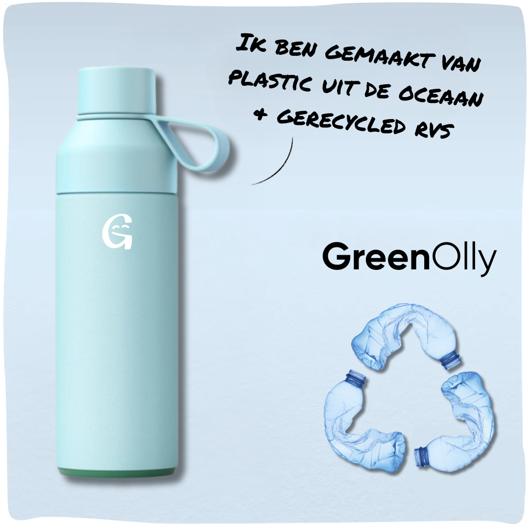 GreenOlly | Duurzame waterfles gemaakt van gerecycled plastic & RVS