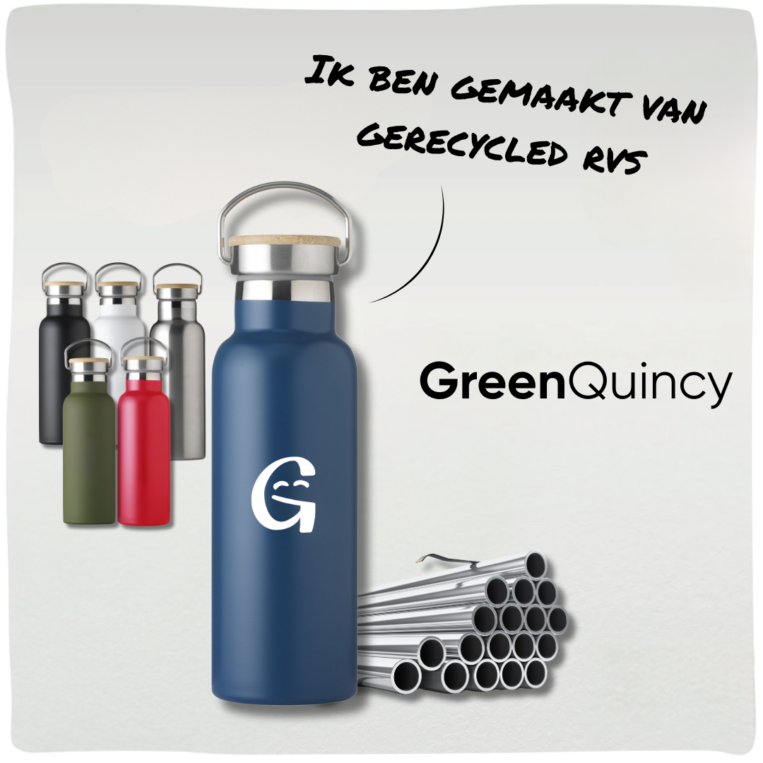 GreenQuincy | Duurzame drink-/thermosfles gemaakt van gerecycled RVS