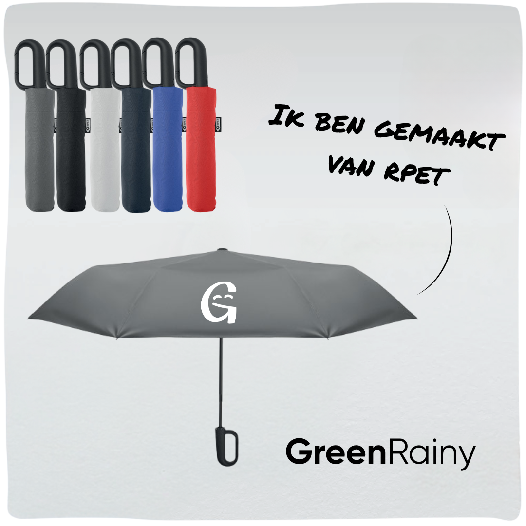 GreenRainy | Duurzame opvouwbare paraplu gemaakt van rPET