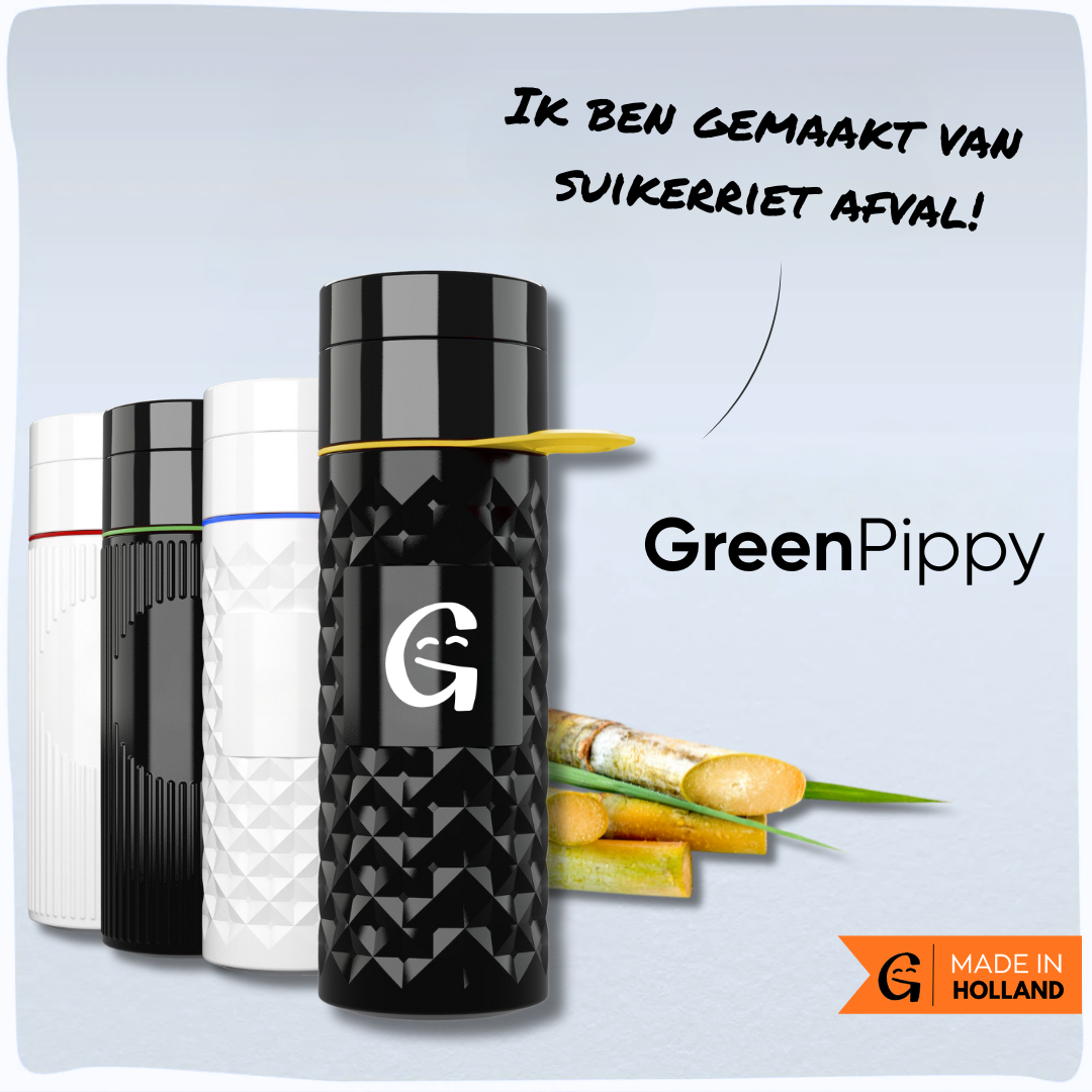 GreenPippy | Duurzame waterfles van suikerrietafval
