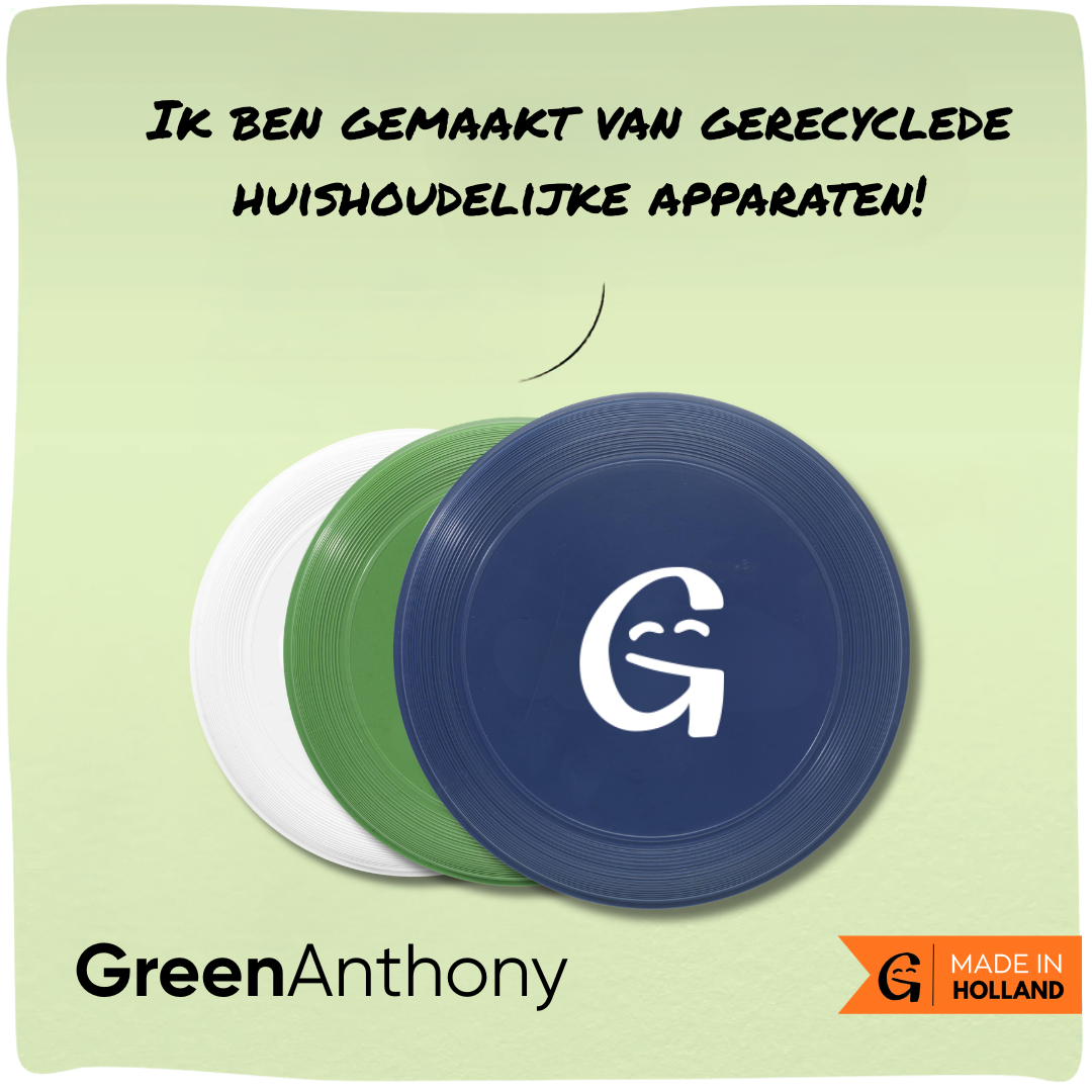 GreenAnthony | Duurzame frisbee gemaakt van gerecyclede huishoudelijke apparaten