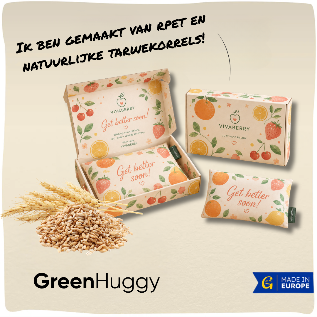 GreenHuggy | Duurzaam warmtekussen/ koelcompres met natuurlijke tarwekorrels