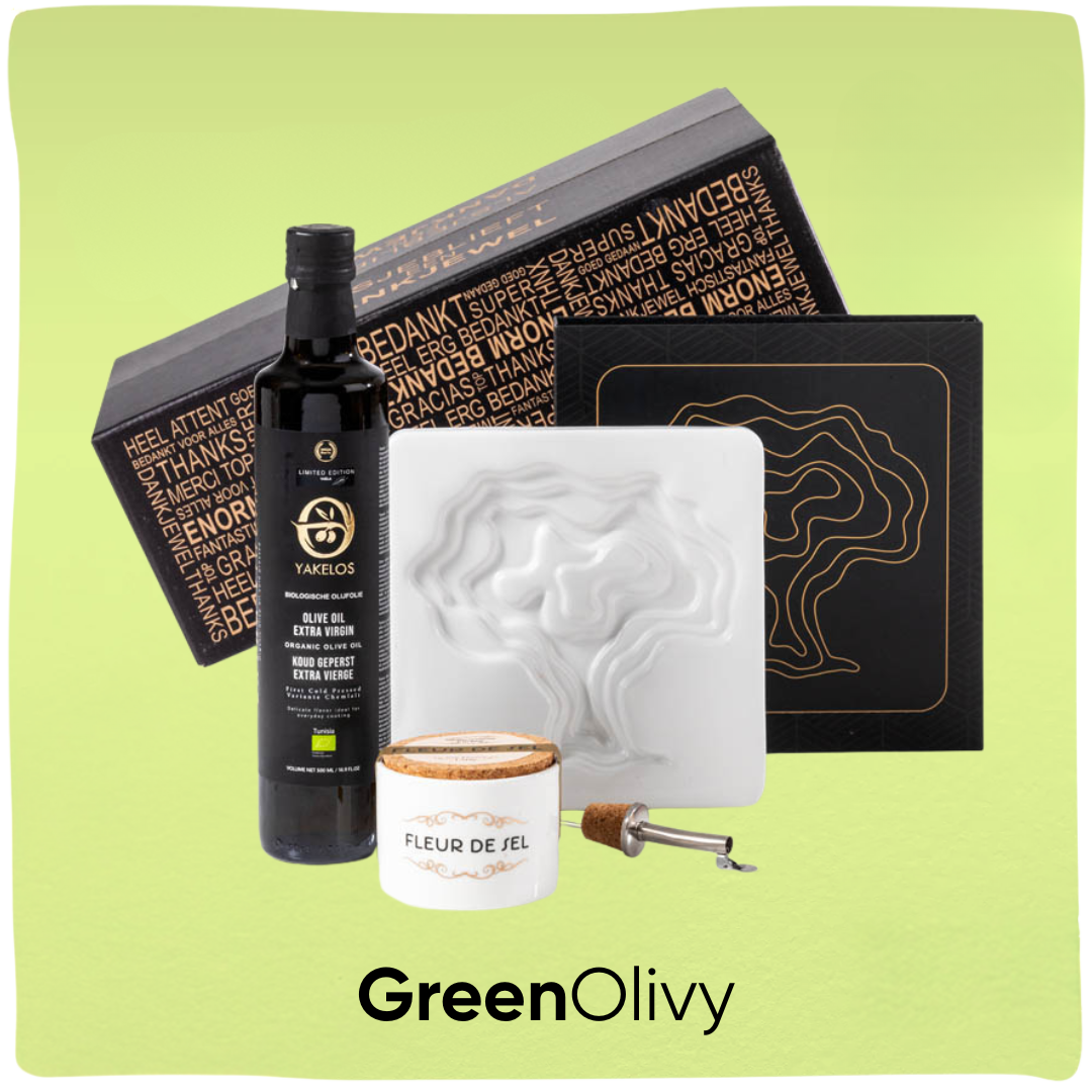 GreenOlivy | Duurzaam kerstpakket met award-winning olijfolie + luxe accessoires