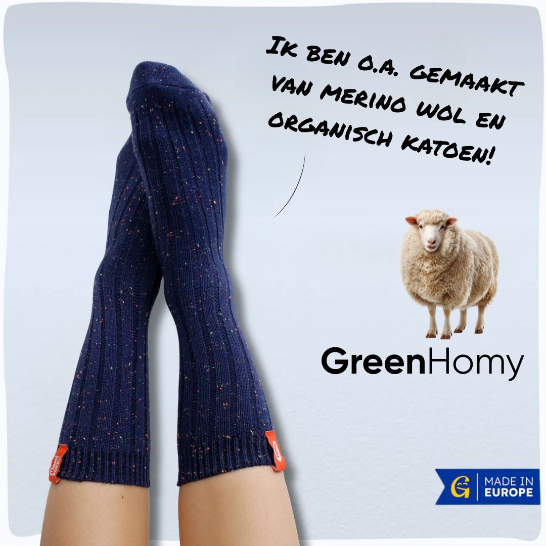 GreenHomy | Duurzame huissokken gemaakt van Merinowol en organisch katoen