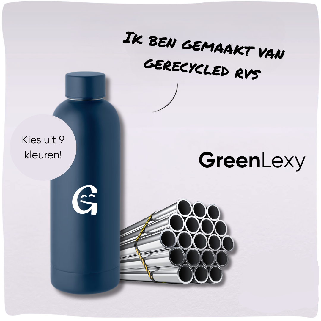 GreenLexy | Duurzame drink-/thermosfles gemaakt van gerecycled RVS