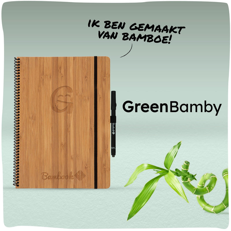 GreenBamby | Uitwisbaar notitieboek gemaakt van bamboe - GreenBetty