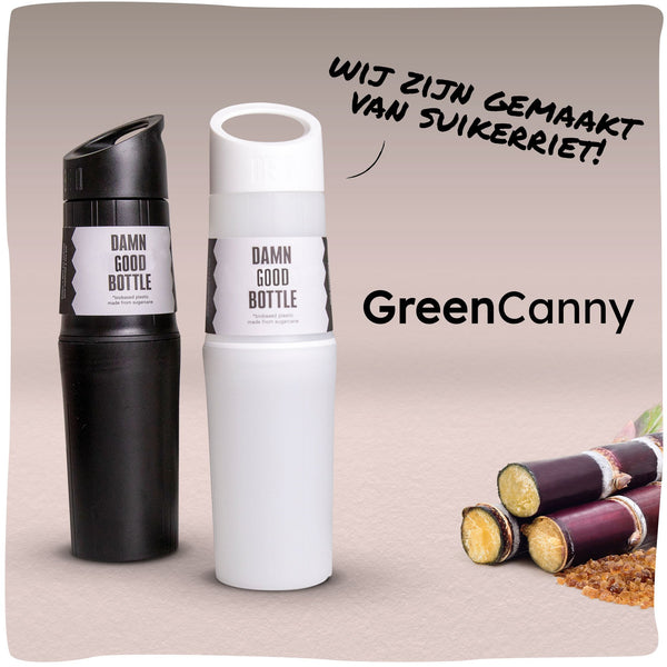 GreenCanny | Duurzame waterfles gemaakt van suikerriet - GreenBetty