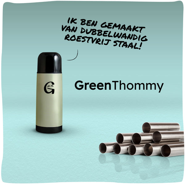 GreenThommy | Duurzame thermosfles gemaakt van roestvrijstaal - GreenBetty