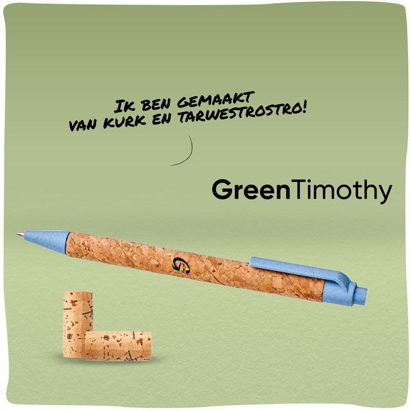 GreenTimothy | Duurzame pen gemaakt van kurk en tarwestro
